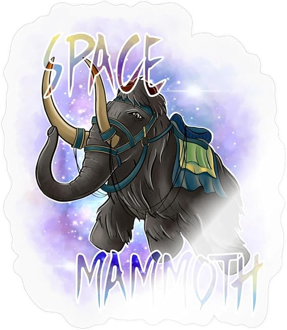 Spreadshirt Neebs Gaming Space Mammoth Sticker, 4 x 4, Transparent Glossy