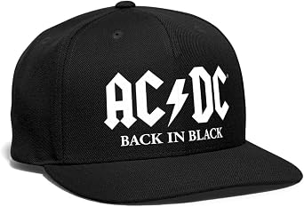 Spreadshirt AC/DC Back in Black Album White Logo Snapback Cap