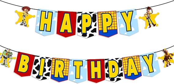 Toys Happy Birthday Banner for Birthday Decorations Toy Game Party Decorations Kids Birthday Banner Party Supplies