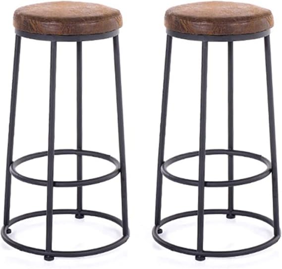 Modern Bar Stools Set Counter Height Dining Chairs Counter Height Stools Bar Stools Set of 2 Backless Barstools with Upholstered PU Leather(65cm)