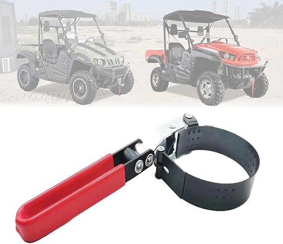 Chikia Hisun Oil Filter Wrench Tool Multi-Purpose Adjustable Filter Removal Wrench For UTV ATV Hisun Coleman Massimo Axis Bennche Cub Cadet(2.3-2.8)