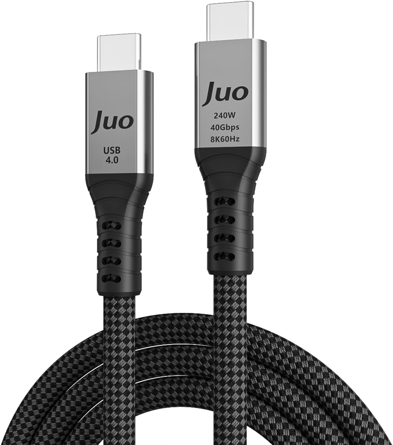 Juo USB 4.0 240W 40Gbps Thunderbolt 4 8K 60Hz USB-C Image Transfer and Type-C Fast Charging and Data Cable 2 Meters