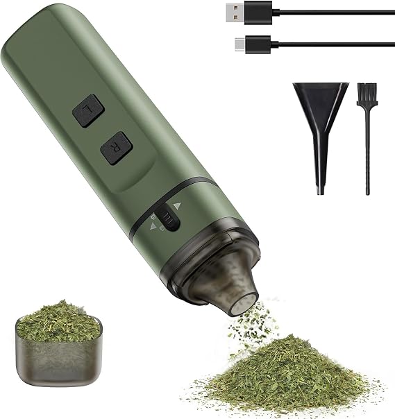 Automatic Electric Spice Grinder,USB Rechargeable Powered, Mini Portable Spice Mill Machine for the Kitchen(Green)