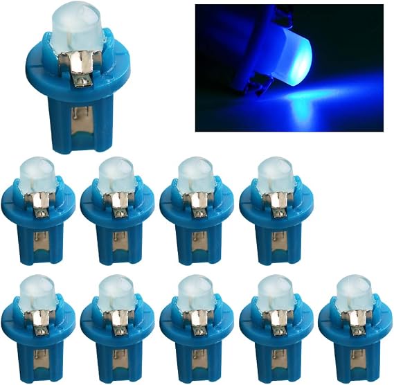 Yolu LED Dashboard Gauge Instrument Indicator Light Blubs T5 B8.5D COB LED Climate Heater Controls Instrument Panel Gauge Cluster Light (Blue,10PCS)