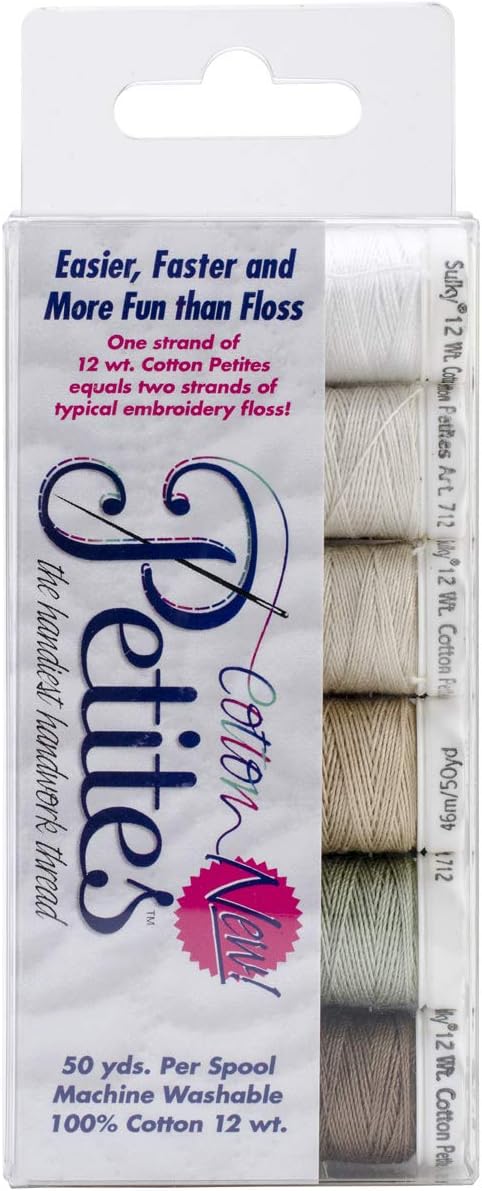 Sulky Sampler Cotton Petites, 12-watt, Neutrals Assortment, 6-Pack