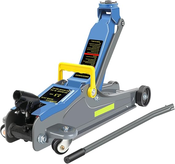 LARBANKE 2.5 Ton Floor Jack,Low Profile Jack with Portable Handle and Reflective Tape,Hydraulic Trolley Floor Jack for Garage, Home, Shop,Lifting Range 3.35"-15.16",Blue&Gray