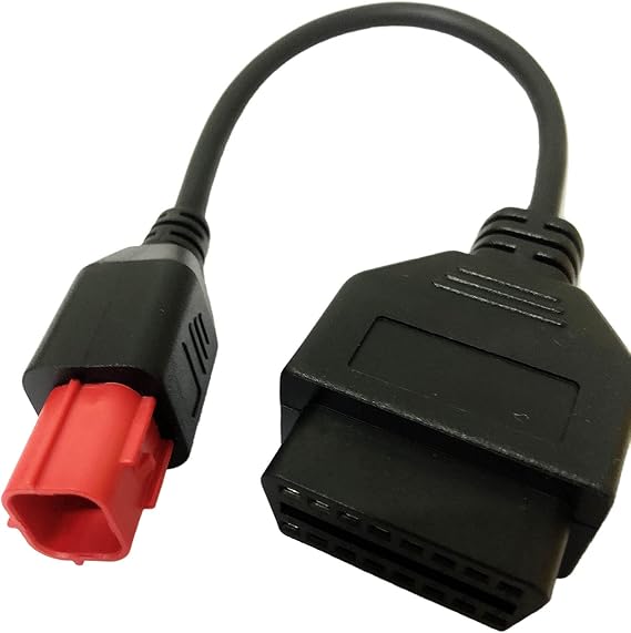 SuperOBD for Euro5 Adapter 6 Pin Motorrad Bike Diagnose OBD Motorcycle 6pin to OBD2 Some K-Line + CAN-BusKTM Moto Guzzi Piaggio Vespa ECU Adaptor Plug Cable V85TT ISO 19689