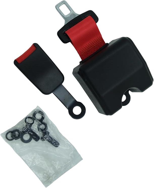 Golf Cart seat Belts Accessories Universal Reinforced Harness Kit, Compatible with EZGO TXT Club Car DS Yamaha Go Kart Forklift Tractor UTV ATV Multiple Models,Easy Installation, Red