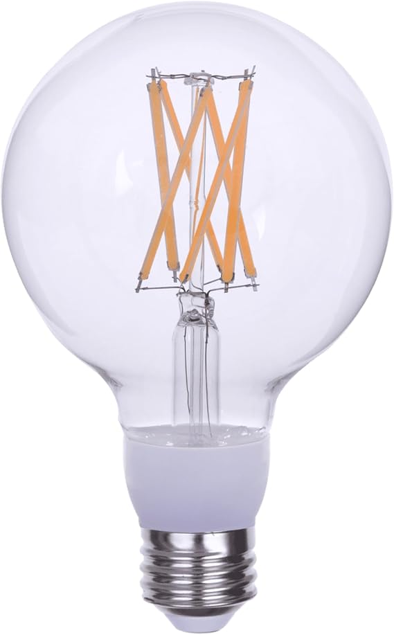 Goodlite G-20131 Filament 100 Watt Equivalent, G30 Edison Style, 1600 Lumens, Medium E26 Base LED Light Bulb Dimmable, Clear Super White 5000k