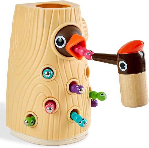 TOP BRIGHT Montessori Toys for 2 Year Old Gift, Magnetic Bird Feeding Game