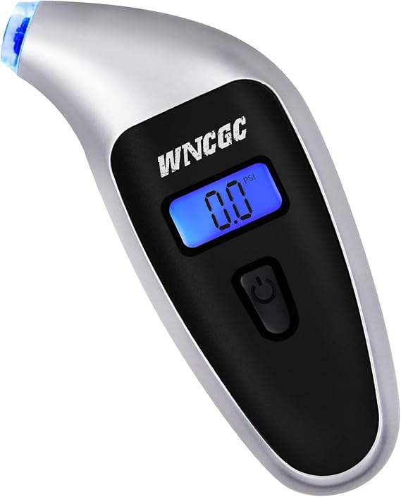 Digital Tire Pressure Gauge 0-150 PSI, 4 Settings Stocking Stuffers for Car Truck Motocycles Bicycle Backlit LCD (Grey)
