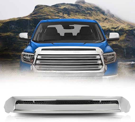 GRAND ORANGE Front Upper Hood Bulge Molding Grille Trim Chrome