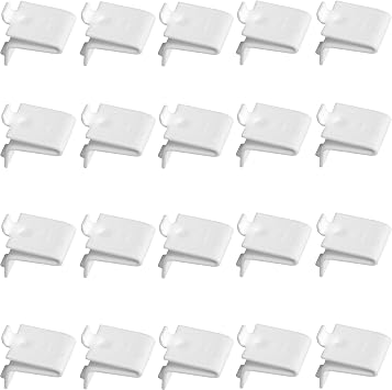 20 Pack White Knape & Vogt 256 Adjustable Steel Pilaster Shelf Support Clip