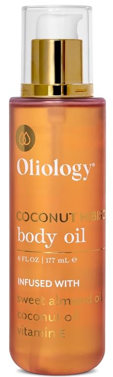 Oliology Coconut Hibiscus Body Oil Hydrating & Nourishing Formula with Coconut Oil, Sweet Almond Oil & Vitamin E | Lightweight & Fast-Absorbing | 6 (Fl Oz)