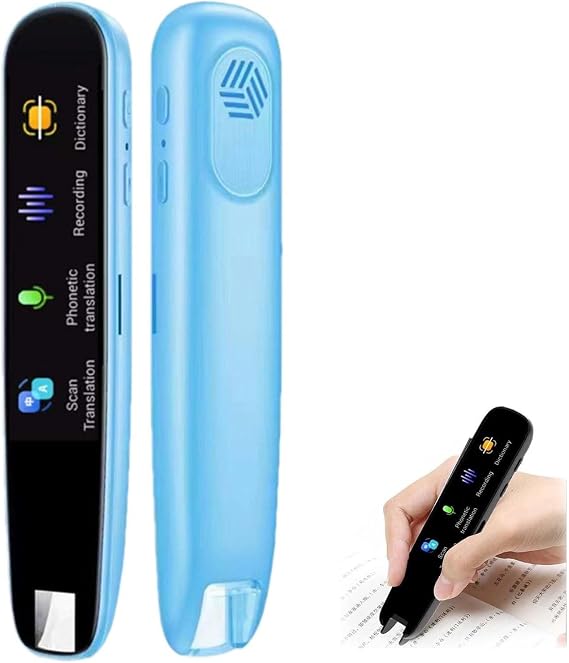 Translation Pen, Translation Scanning Pen, Translation Reading Pen, Instant Portable Scanning Translator Pen, 112 Languages Translation Device (Blue)