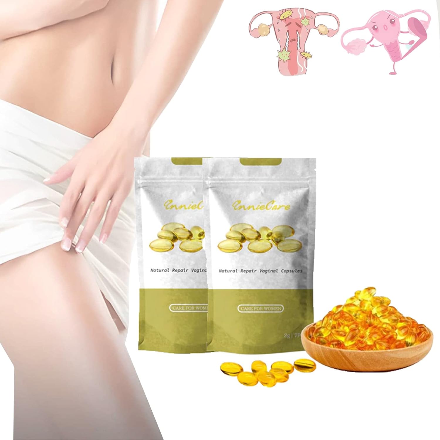 AnnieCare Instant Anti-Itch Detox Slimming Products, Annie Care Capsulas, Firming Repair & Pink and Tender Natural Capsules, Stay Clear & Fresh, Revert to Tight and Tender State 3PCS