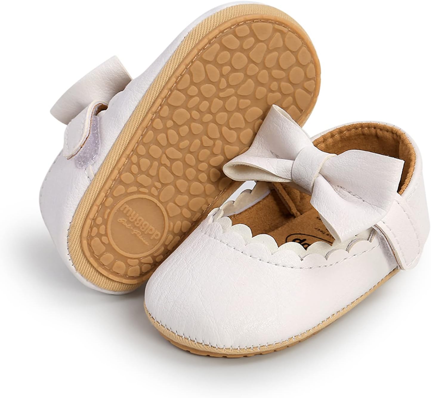 WILLFUN Baby Girls Mary Jane Flats Floral Princess Dress Crib Shoes Non-Slip for Toddler First Walkers