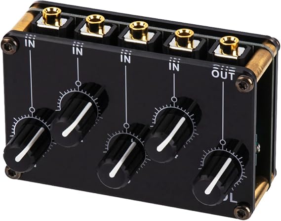 Low Noise 4 Channel Line Mixer 4 Stereo Channel Stereo Passive Mixer No External Power Required