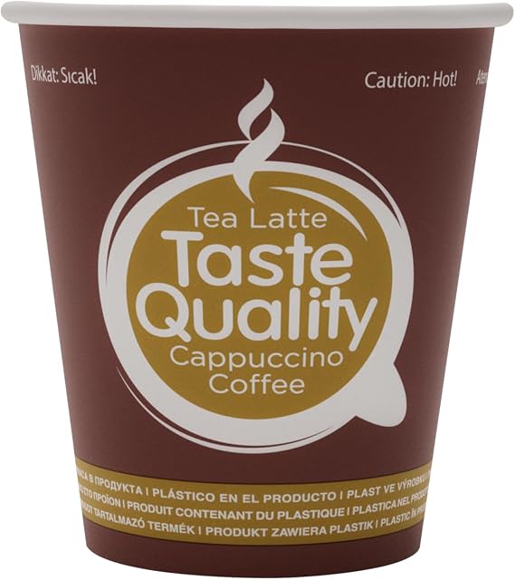 75 adet tek kullanımlık karton bardak, kağıt dondurma bardakları, kahve bardakları, çay, sıcak ve soğuk içecekler, parti bardakları,#34;Taste Quality" 8 oz (250 ml)