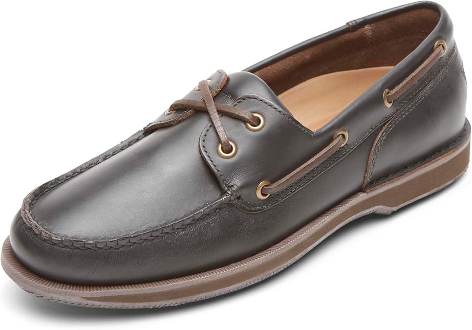 Rockport Ports of Call Perth K54692 Men's Boat Shoes Brown (DK Brown Pull Up) EU 44 (UK 9.5)