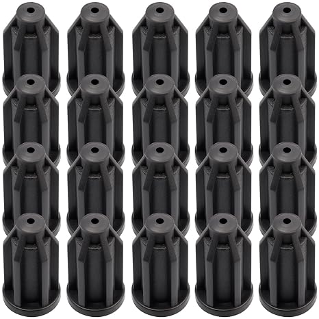 Wolfride 20Pcs Plastic Caster Socket Sleeve Round Inserts Black Chair Caster Wheel Stem Insert