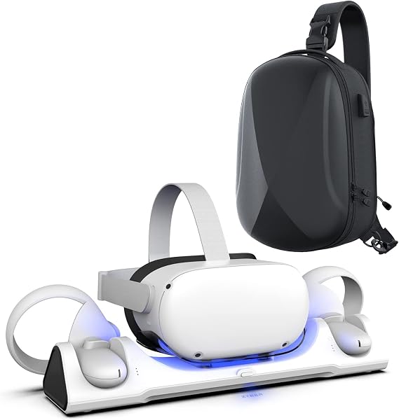 ZYBER Charging Dock for Meta Quest 2, Hard Carrying Case for Meta Quest 2 Quest Pro