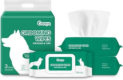 COCOYO Disposable Wet Wipes for Dogs & Cats I 300 Wipes for Cleaning and Deodorizing - Plant-Based, Hypoallergenic Pet Wipes for Puppies - Wipes for Paws, Butt, Body - Fragrance Free