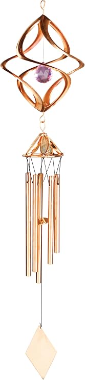 Red Carpet Studios Windchimes Cosmix Spinner Wind Chime, 25-Inches, Copper & Purple