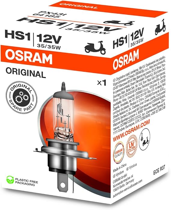 OSRAM 64185 Original HS1 Halogen Headlight Lamp, 12 V