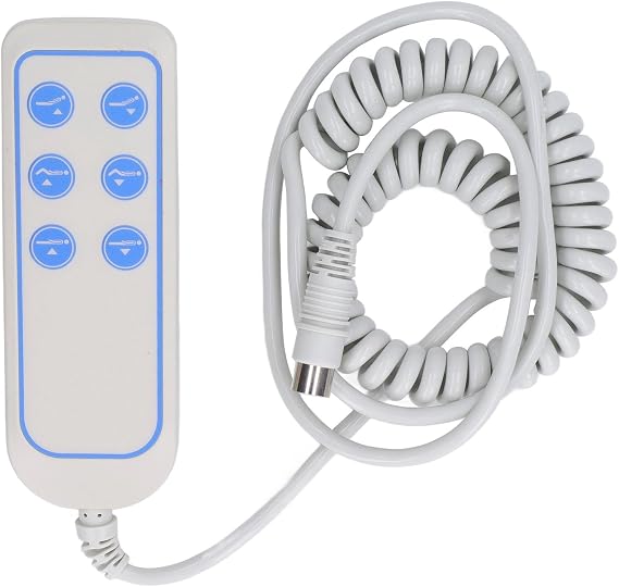 6 Button Remote Hand Control Controller with 8 Pin Plug,Lifting Bed Controller Electric Push Rod Hand Controller for Chair Recliner Sofa