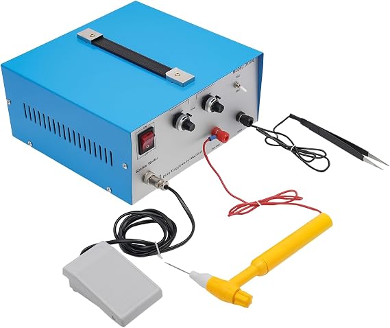Portable Jewelry Welder,Spot Welding Machine with Foot Pedal,110V 390W 80A Pulse Sparkle Glisten Spot Welder,Gold Silver Platinum Welding Machine,Adjustment Pulse Argons Arc Weld Thickness 0.1-1mm