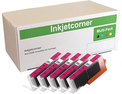 Inkjetcorner Compatible Ink Cartridges Replacement for CLI-251XL CLI-251 for use with iX6820 MX920 MX922 MG5520 MG5522 MG5620 MG6620 MG5420 MG6420 iP8720 Magenta, 5-Pack