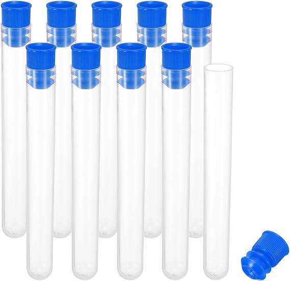 PATIKIL 4" Length Plastic Sewing Needle Storage Holder, 10 Pcs Portable Matte Embroidery Needle Pin Toothpick Storage Tubes Case for Craft Knitting, Blue