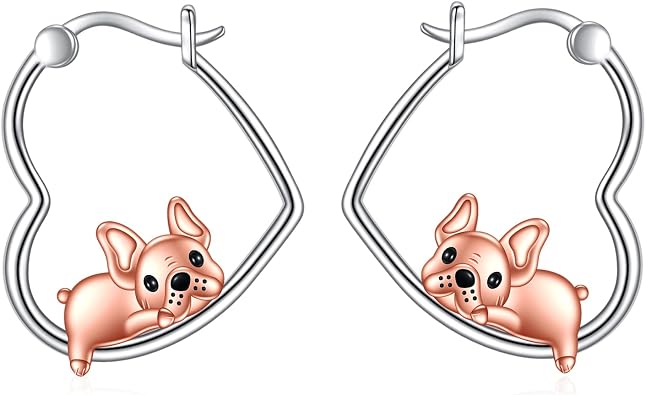 YFN Animal Earrings Sterling Silver Animal Heart Hoop Dangle Earrings Cute Jewelry Gifts for Women