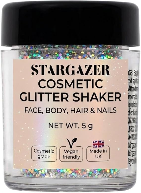 Stargazer Hologram Body Glitter Shaker | Face Body Eyes Hair & Nails Sparkle | Holographic Festival Makeup | Cruelty-Free Cosmetic