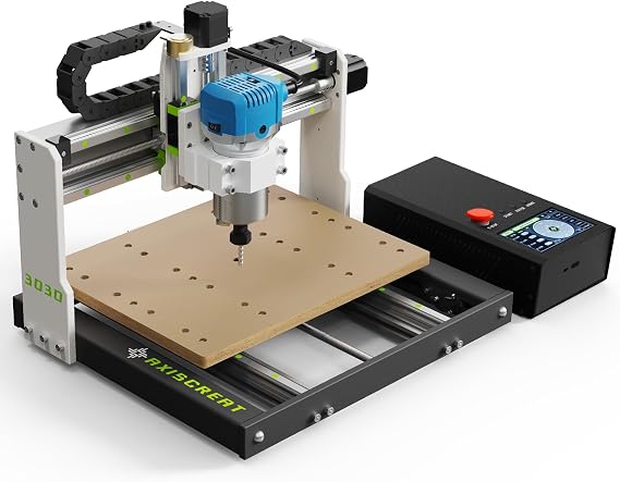3030 Beginner CNC Machine, 710W Router, Touch Offline Control, 3-Axis Limit Switches & E-Stop, Plug and Play, Ideal for Cutting Metal, Wood, Acrylic, MDF, and Plastic, 300x300x75mm Work Area