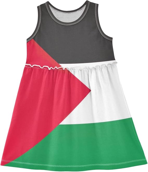 Toddler Girl Dress Sleeveless Casual Beach Sundress Crewneck Girls Clothes Holiday Dresses 2-8T
