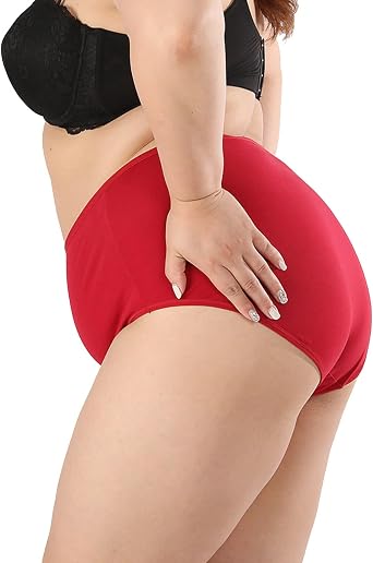 LaseVe 3/6 Pack Big Curvy Woman Elasticity Panties Plus Size Underwear Full Coverage Briefs Soft Seamless Underpants