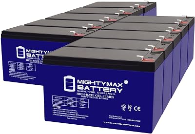 Mighty Max Battery 12V 7AH Gel F1 Replacement Battery Compatible with CyberPower CP900AVR - 10 Pack