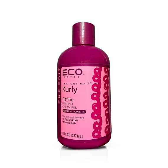 Eco Style Texture Edit Curl Sculpt Hybrid Styler Medium-Hold Cream-Gel Blend for Wash-and-Go Definition, Twist Outs, and Long-Lasting Shape, Designed for Type 3 Hair, 8 oz