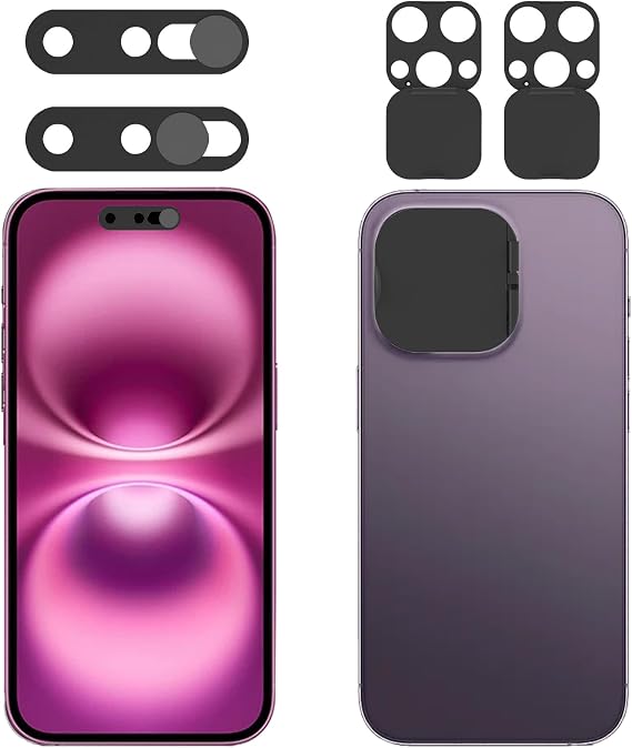 Front Camera Cover Compatible for 14 Pro/iPhone 14 Pro Max with Rear Lens Cover,Protect Privacy and Security But Not Affect Facial Recognition(2Pack)