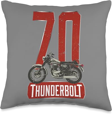 BSA Thunderbolt Motorcycle 1970 Throw Pillow