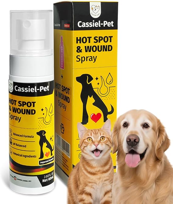 Hot Spot Spray for Dogs, Itch Relief Spray & Hot Spot Treatment for Dogs, Helps Alleviate Allergies Dry Itchy Skin, Wound Care Spray for All Animals, 2.02oz