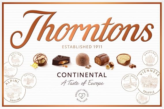 Thorntons Continental Milk, Dark, White Chocolate Box 131g