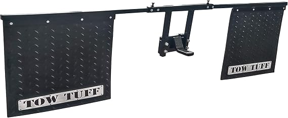 Tow Tuff Universal Mounts Adjustable Mud Flaps, Works with 2.5 Inch Receiver Hitches, Protects Trailers, Boats, and Campers from Rocks and Debris