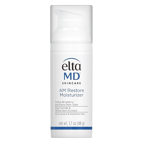 EltaMD AM Restore Daily Lightweight Facial Moisturizer | Smoothes, Hydrates, Brightens, and Tones, Made with Hyaluronic Acid and Niacinamide, For Acne-Prone and Sensitive Skin