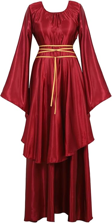 Kranchungel Renaissance Medieval Costume Dress: Women Renaissance Irish Wench Peasant Dress for Ren Faire Themed Parties