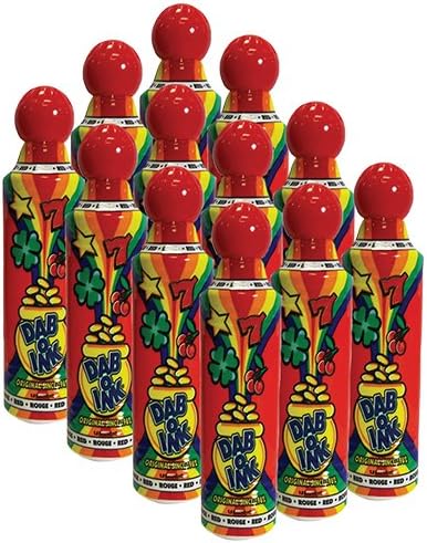 Dab-O-Ink One Dozen 1.5oz Mini Tip Red Bingo Dauber