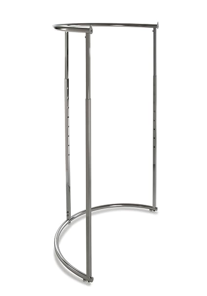 Econoco 43-Inch Diameter Half Round Garment Rack, Adjustable Height 4973 in, Chrome | Chrome folding rack with 360 garment access, professional-grade durability, folds flat for compact storage