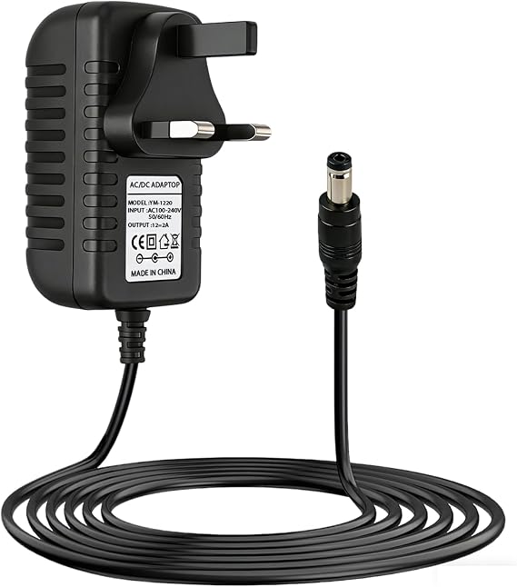 12V 2A Power Adapter for Yamaha Keyboard, Piano Keyboard Power Adapter for Yamaha PSR-F52, PSR-E373, PSR-E473, NP-15, NP-35, EZ-300, EZ-200, PA-130A, PSR, YPG, YPT, DGX, DD Series, 5.5*2.1mm Plug, 2M